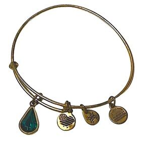 Alex and Ani Green Birthstone Drop Expandable Bracelet